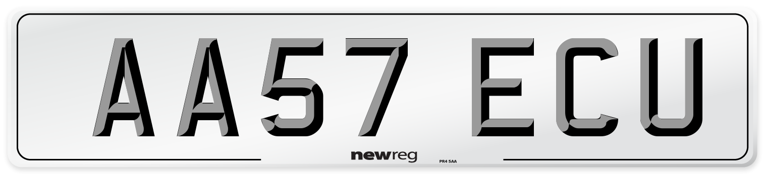 AA57 ECU Number Plate from New Reg
